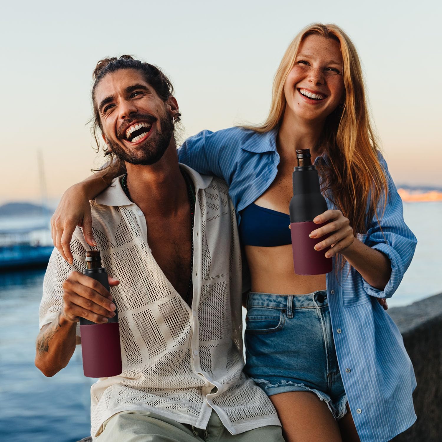 Stepstall 12 oz. Can Cooler Insulator Beer Bottle Holder w/Beer Opener, 4-in-1 Design Slim Can Beer Bottle Cooler, Double Walled Stainless Steel Insulated, Beer Gifts for Men Father (Wild Vine Red) - Image 6