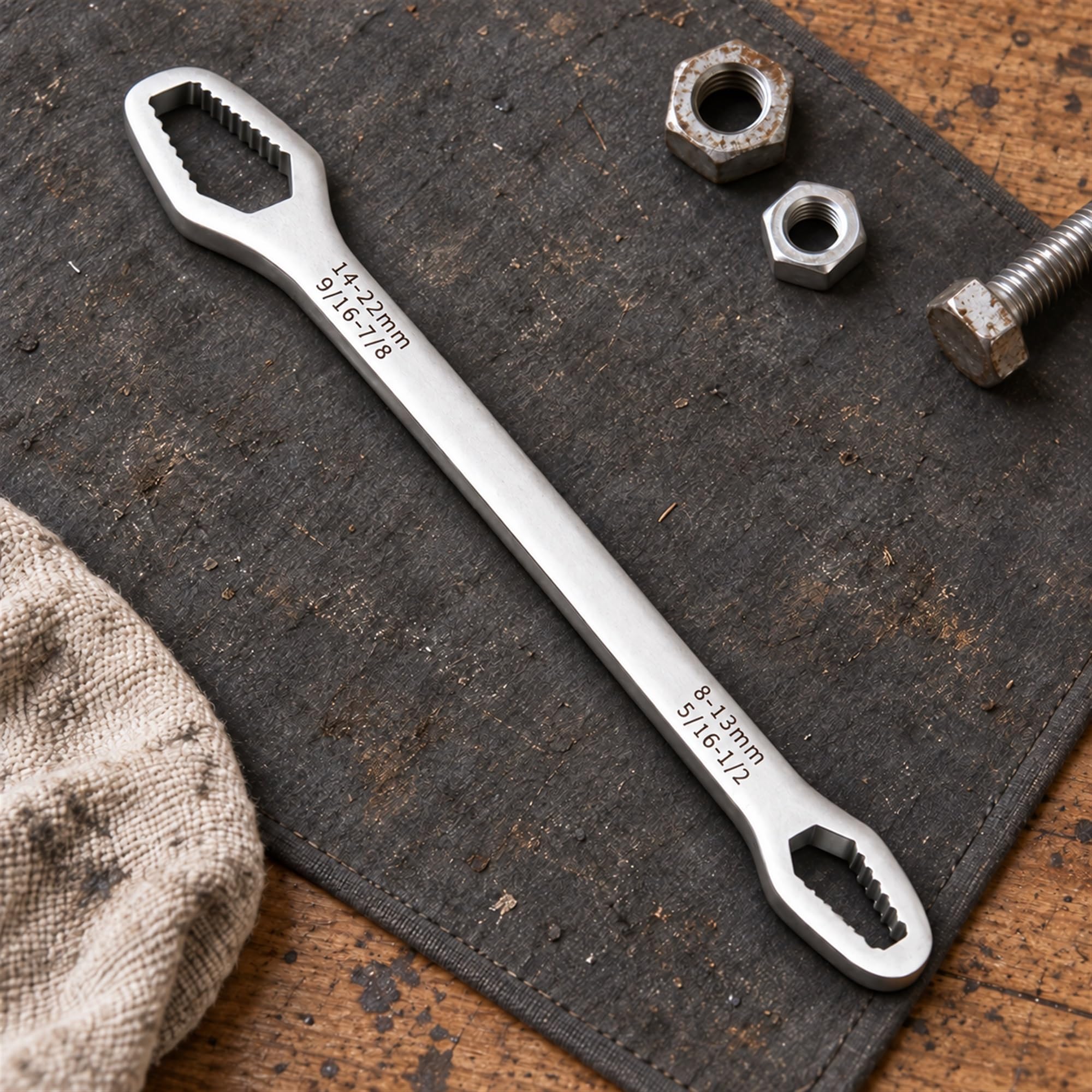 Chrome Vanadium Steel Double-Ended Wrench, Nut and Bolt Fastening Tool for Home Repairs and Workshop Maintenance