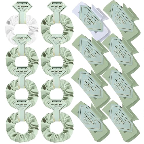 Bridesmaid Proposal Gifts 8pcs Hair Claw Clips & 8pcs Satin