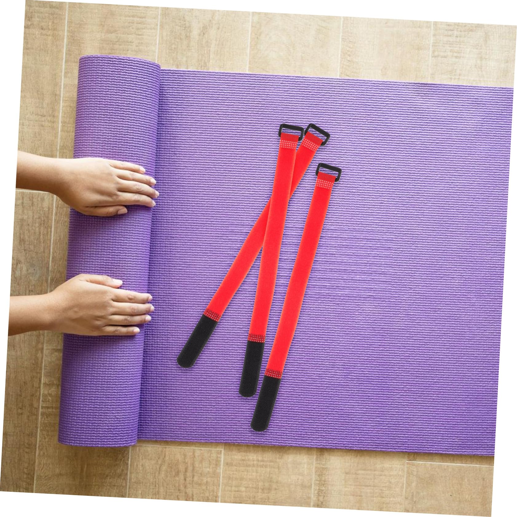 BELLIFFY Fixing Cinch Straps 25pcs Universal Hook and Loop Straps for Yoga Mats Home Office and Sports