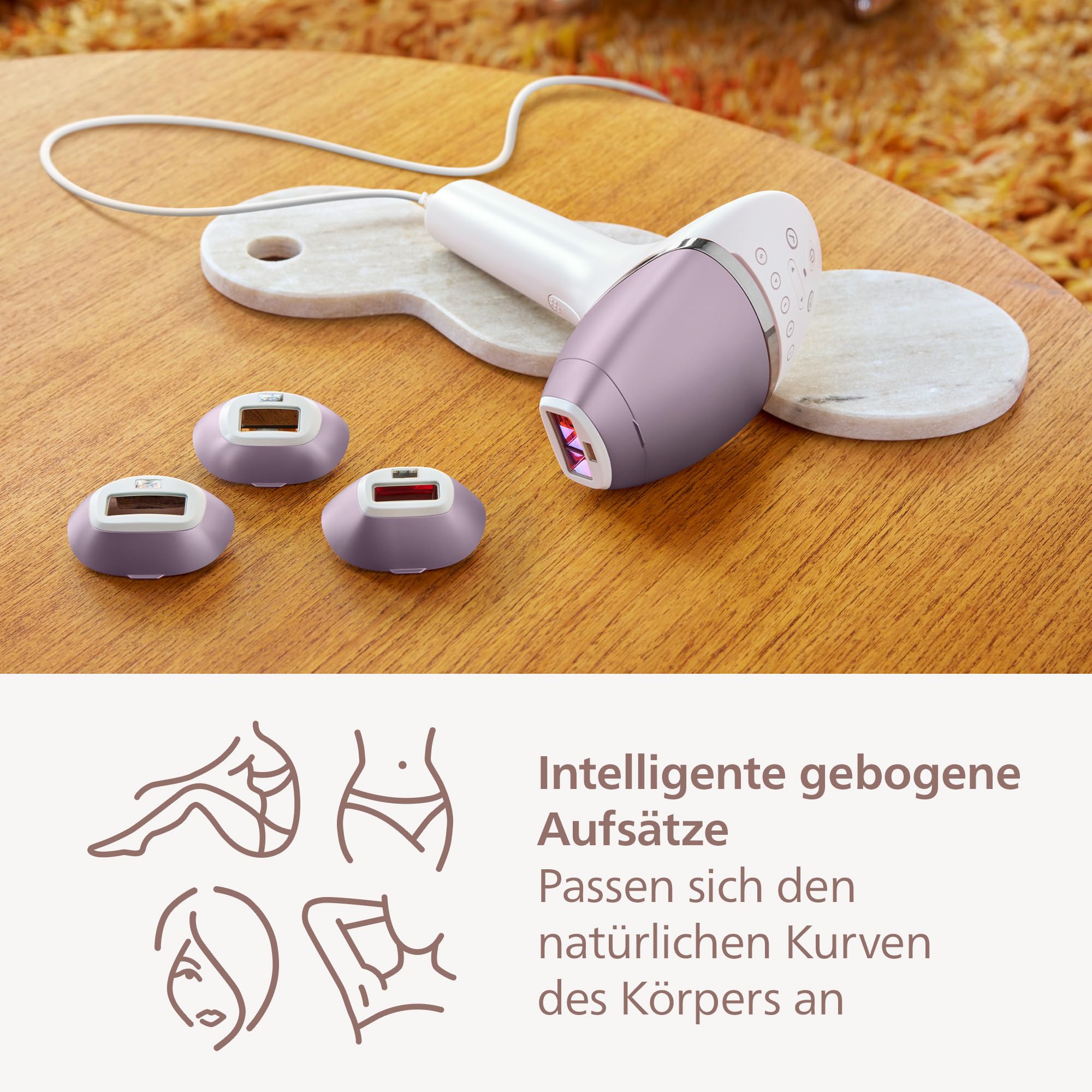 Philips Lumea IPL Series 8000 – IPL-Gerät zur Haarentfernung, Alternative zur Laser-Haarentfernung, inkl. Trimmer und 4 Aufsätzen für Körper, Gesicht, Bikinizone & Achseln (BRI949/00) - 5