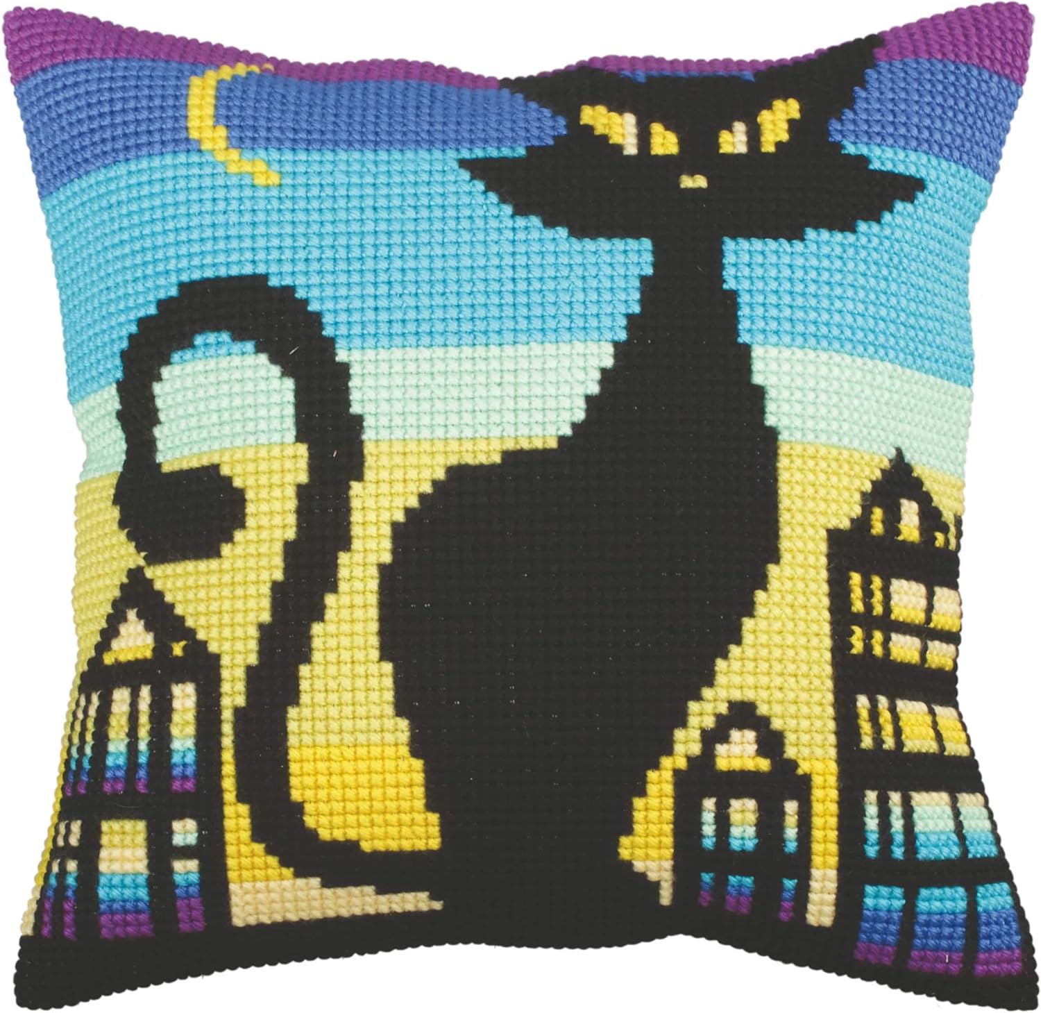 RTO Black Grace Collection D'art Stamped Needlepoint Cushion Kit, 40 x 40cm