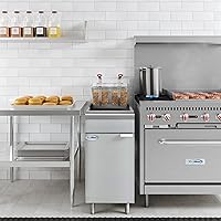 Vista 4 de KoolMore Freidora comercial de propano líquido de pie de 40 libras con 90,000 BTU en acero inoxidable, certificación ETL (KM-FDF40-LP)