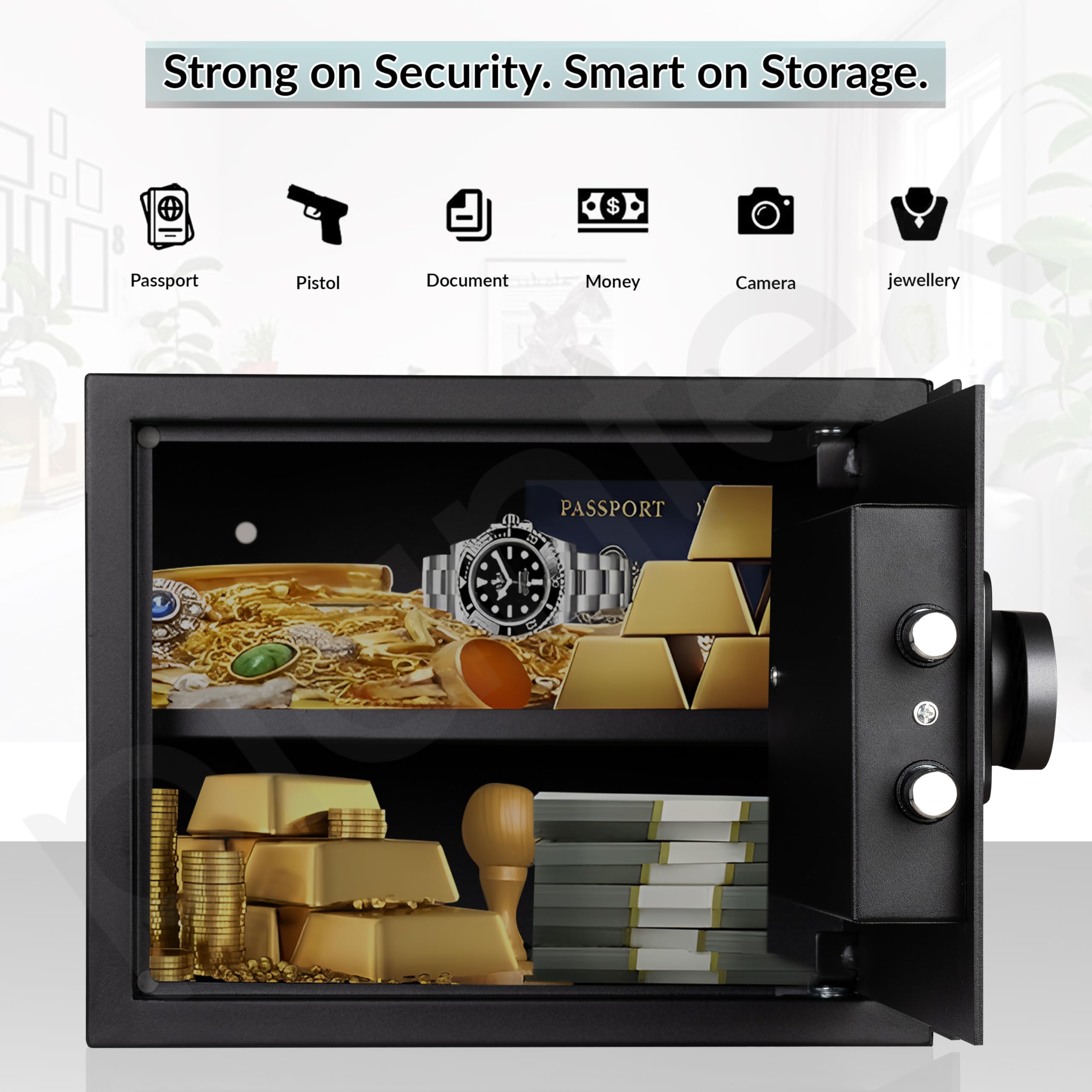 Plantex Digital Locker - Secure Home Safe with Biometric Lock -8