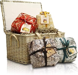 Christmas Hamper with Italian Christmas Cake Assortment: 2 Artisanal Panettones, 1 Pandoro, 1 Veneziana Cake