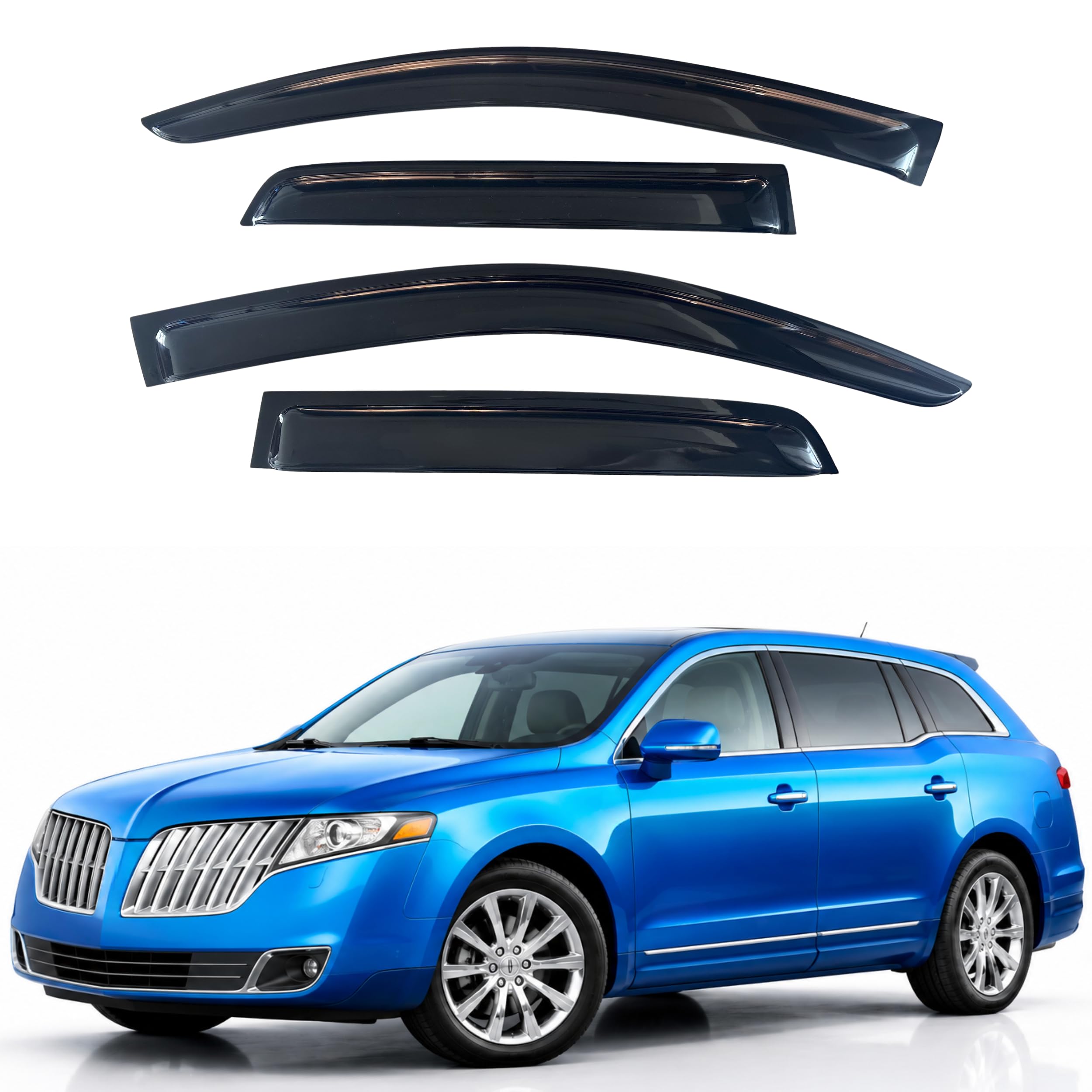 IG Window Visors Fit for 2010 Lincoln MKT, Out-Channel Rain Guards Vent Wind Deflectors 4PC, Car Accessories for 2010 MKT