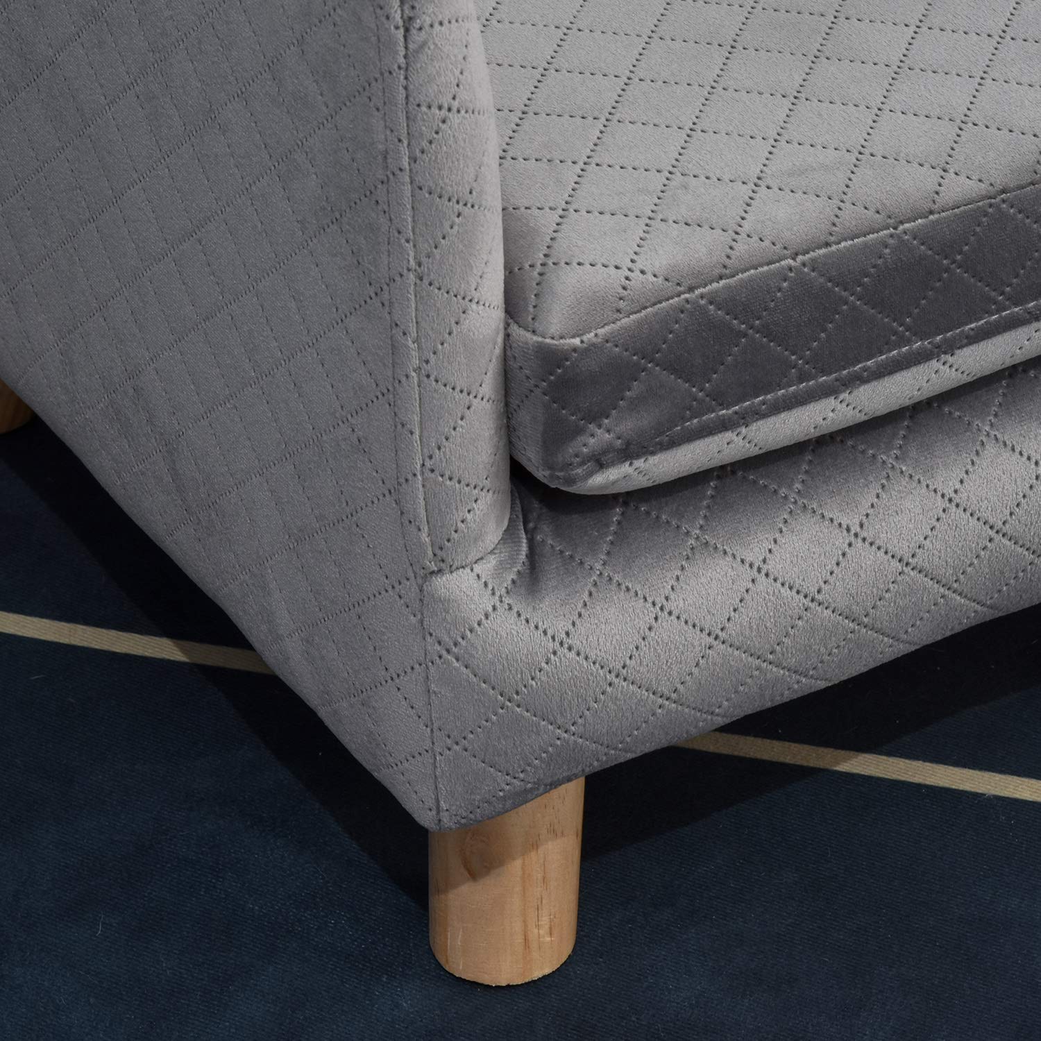 PawHut Sofá Cama para Perro diseño escandinavo cojín Suave Patas de Madera Maciza Dim. 64 x 45 x 36 cm Gris Terciopelo | Cojín suave, patas de madera maciza, terciopelo