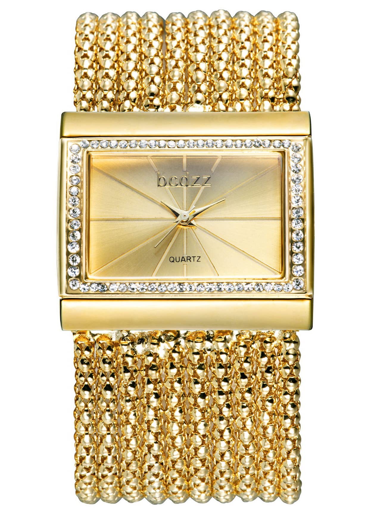 Women'S Crystal Bezel Fashion Watch Diamond Dial Crystal Accented Bracelet Watch