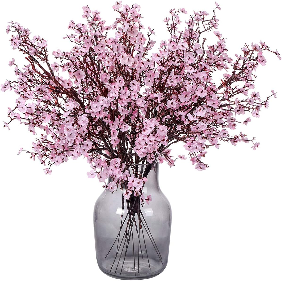 Momkids 6 Pcs Artificial Flowers Baby Breath Bouquet Bulk Faux Gypsophila Flower Real Touch Fake Flower for Home Bedroom Kitchen Table centerpieces Balcony Wedding Christmas Party DIY Decor (Pink)