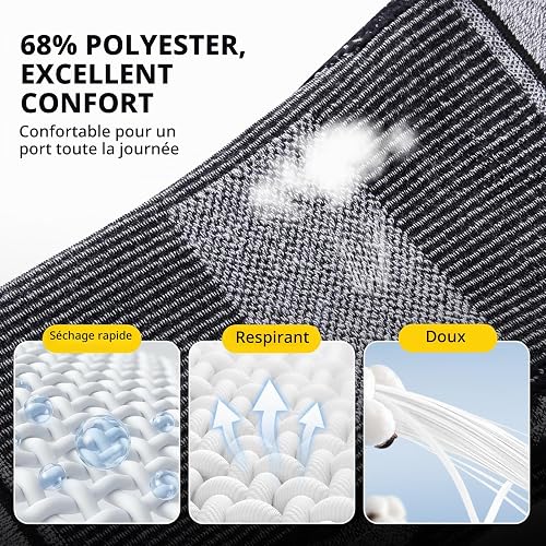 CAMBIVO Genouillère Sport de Tricot 3D, Genouillère Rotulienne Légère Respirante, Stabilisateurs Latéraux, pour running, Sport Intensif, Récupération - 4