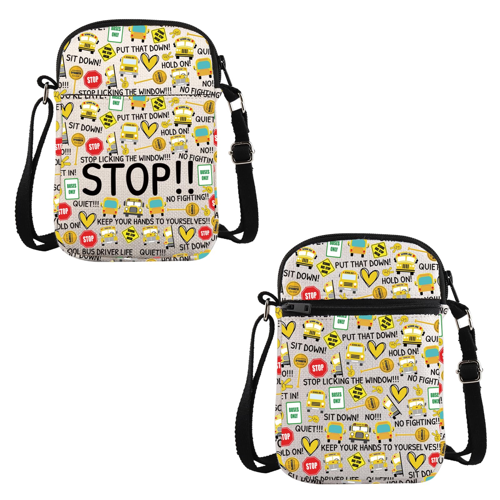 VAMSII Sch-ool Bus Driver Appreciation Gift Bus Driver Quote Crossbody Bag End Of Term Sch-ool Bus Driver Travel Bag