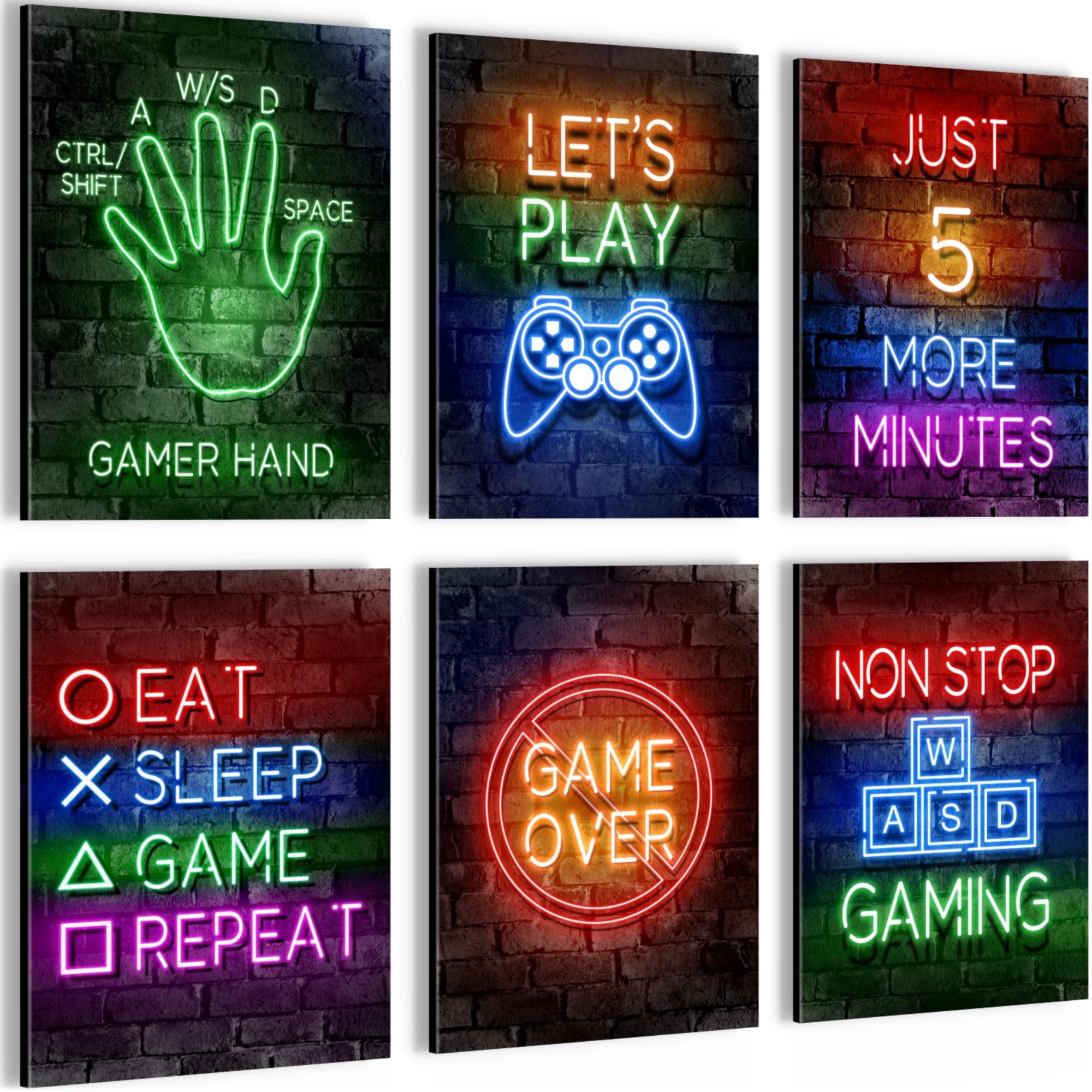 Novart Wandbilder - KEIN EXTRA RAHMEN BENÖTIGT - Kinderzimmer Junge Teenager - Bilder Modern Spielkonsole Gamer - Bunt - N005265a