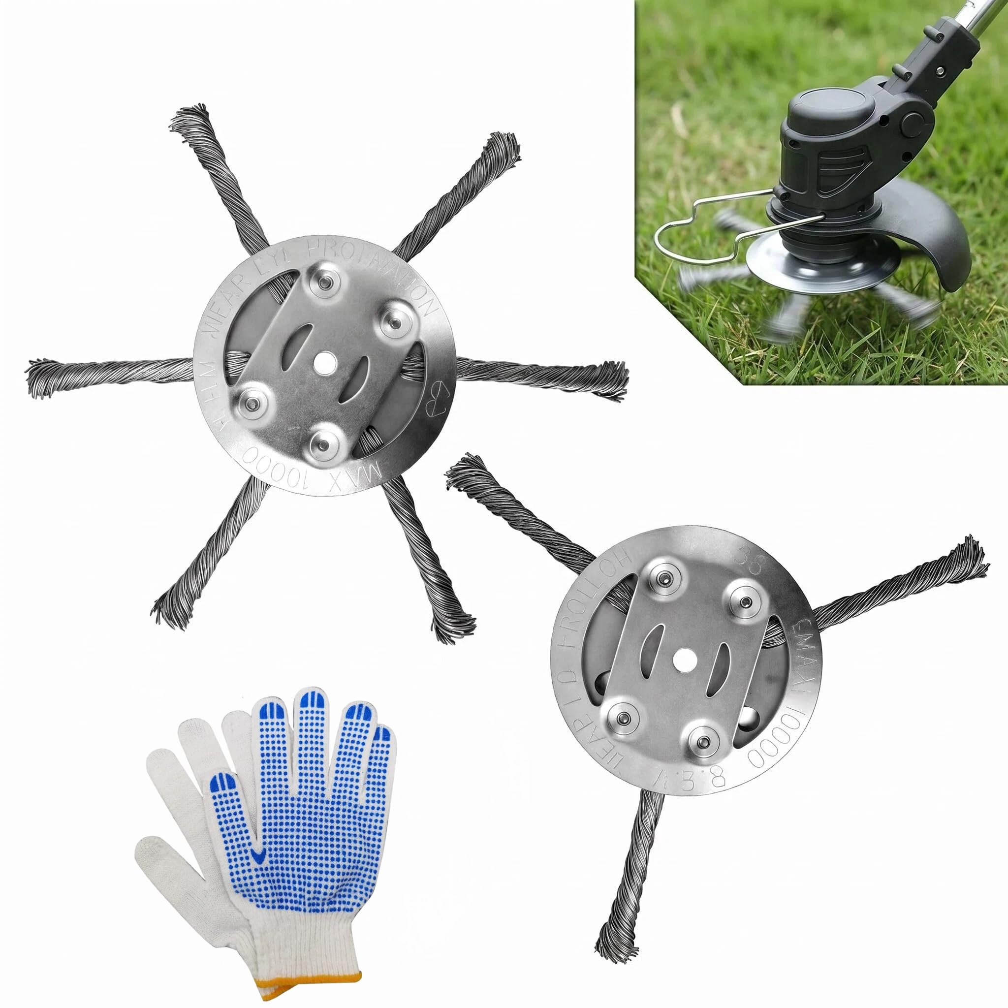 Photo 1 of 2 Pack 6 Inch Steel Wire Grass Trimmer Head with 5mm Bore Size, String Trimmer Replacement Head, Weed Eater Head for Electric Cordless String Trimmer, Ideal for Garden Lawn Yard Weed Cleaning