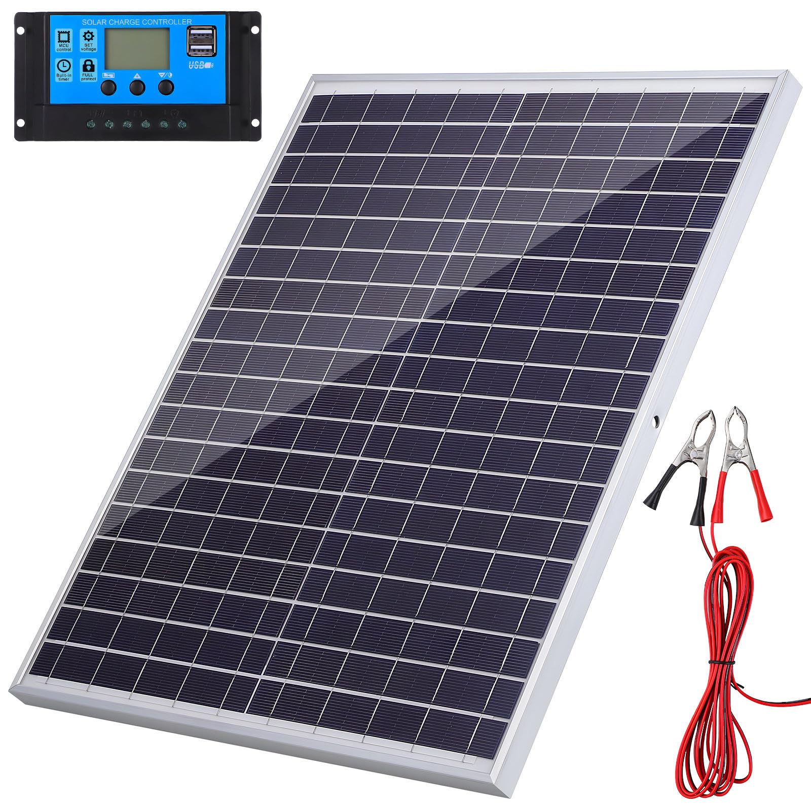 Pannello Solare Portatile 20w 18v Controller per Auto e Moto