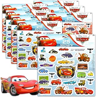 Disney Cars Stickers for Kids 8 Pack - 200 Cars Stickers for Pixar Party Supplies, Party Favors, Disney Birthdays, Scrapbooks, More (Disney Cars Stickers for Toddlers)