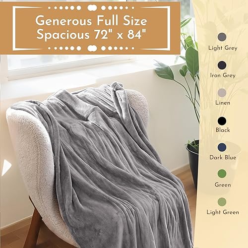 Miniatura 4 de Manta térmica eléctrica de 72 x 84 pulgadas, manta de microfelpa tamaño matrimonial, acogedora y cálida para toda la noche, 4 ajustes de calor y 10