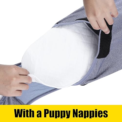Miniatura 4 de HEYWEAN Pañal para perros de cuerpo completo con pañales para cachorros, traje de recuperación fisiológica para perros machos y hembras