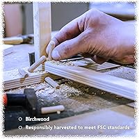 Vista 8 de 3/8" x 2" - Paquete de 500 pasadores de madera - Secados al horno, estriados y biselados (3/8" x 2", 500 unidades)