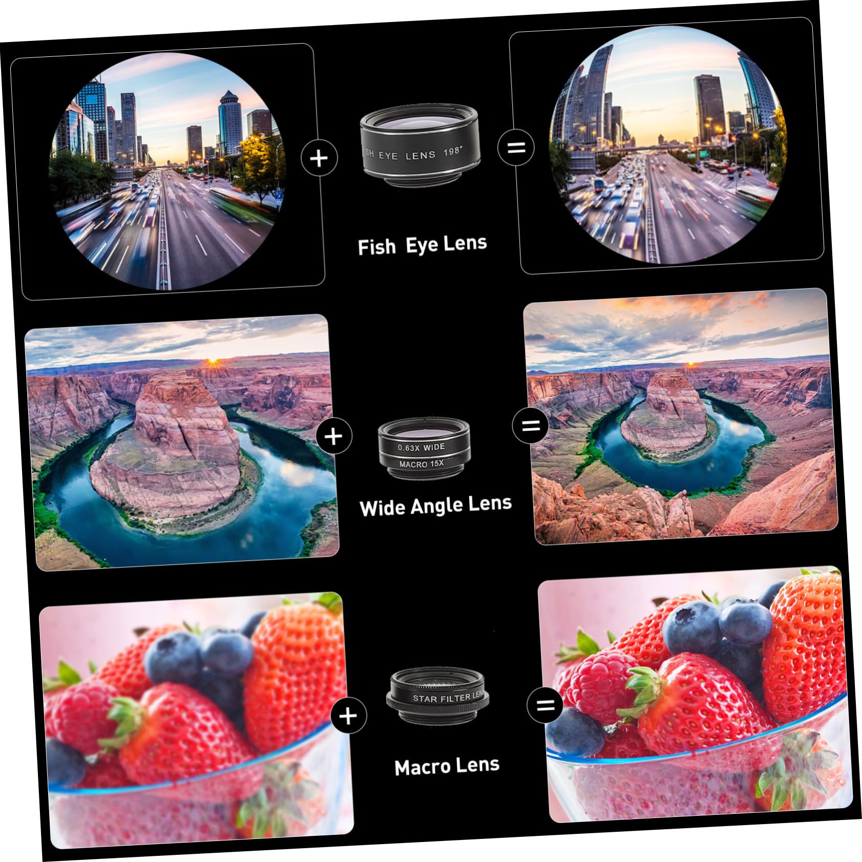 Housoutil Obiettivo Grandangolare Fisheye Per Fotocamera Del Telefono Kit Obiettivo Per Fotocamera Del Telefono Cpl