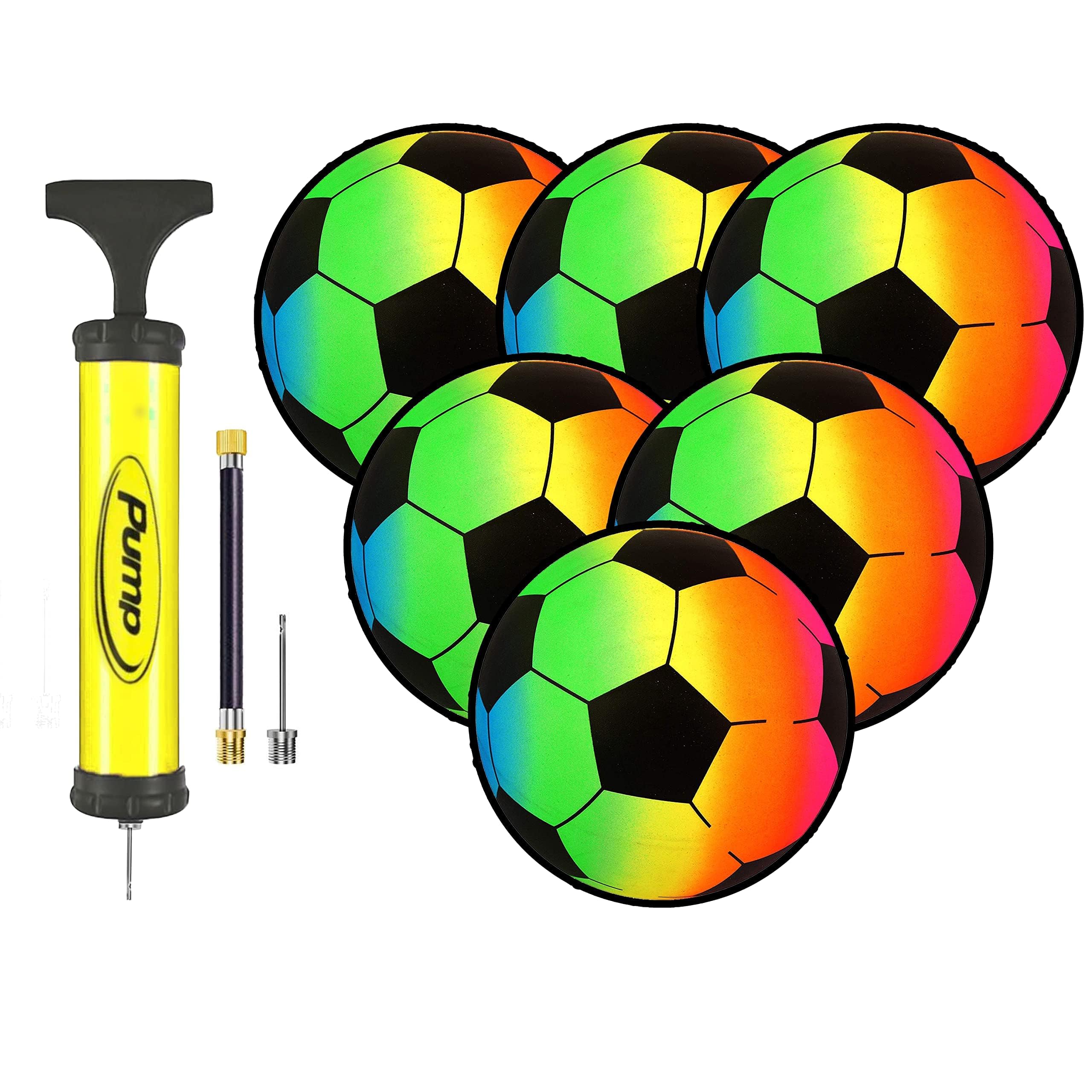 lumous rola Plastic Football (Deflated) 8.5" PVC Ball Adjustable Inflatable Lightweight Ball for Indoor Outdoor Play Beach, Home, Birthday, School