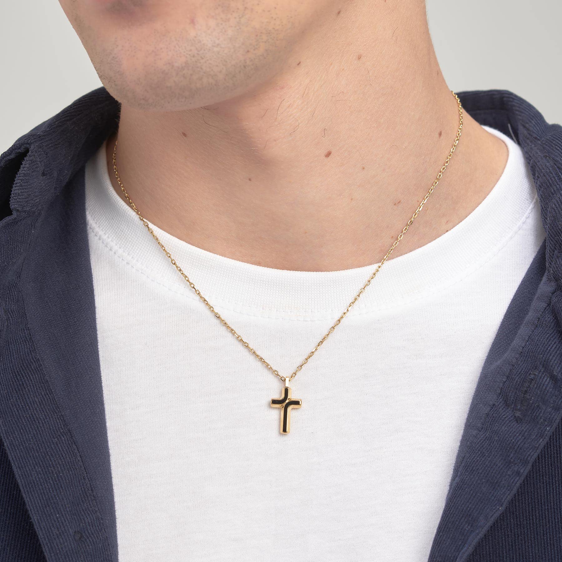 Brosway Collana Uomo in Acciaio | Collana Con Simbolo Croce | Collezione Backliner - BBC08