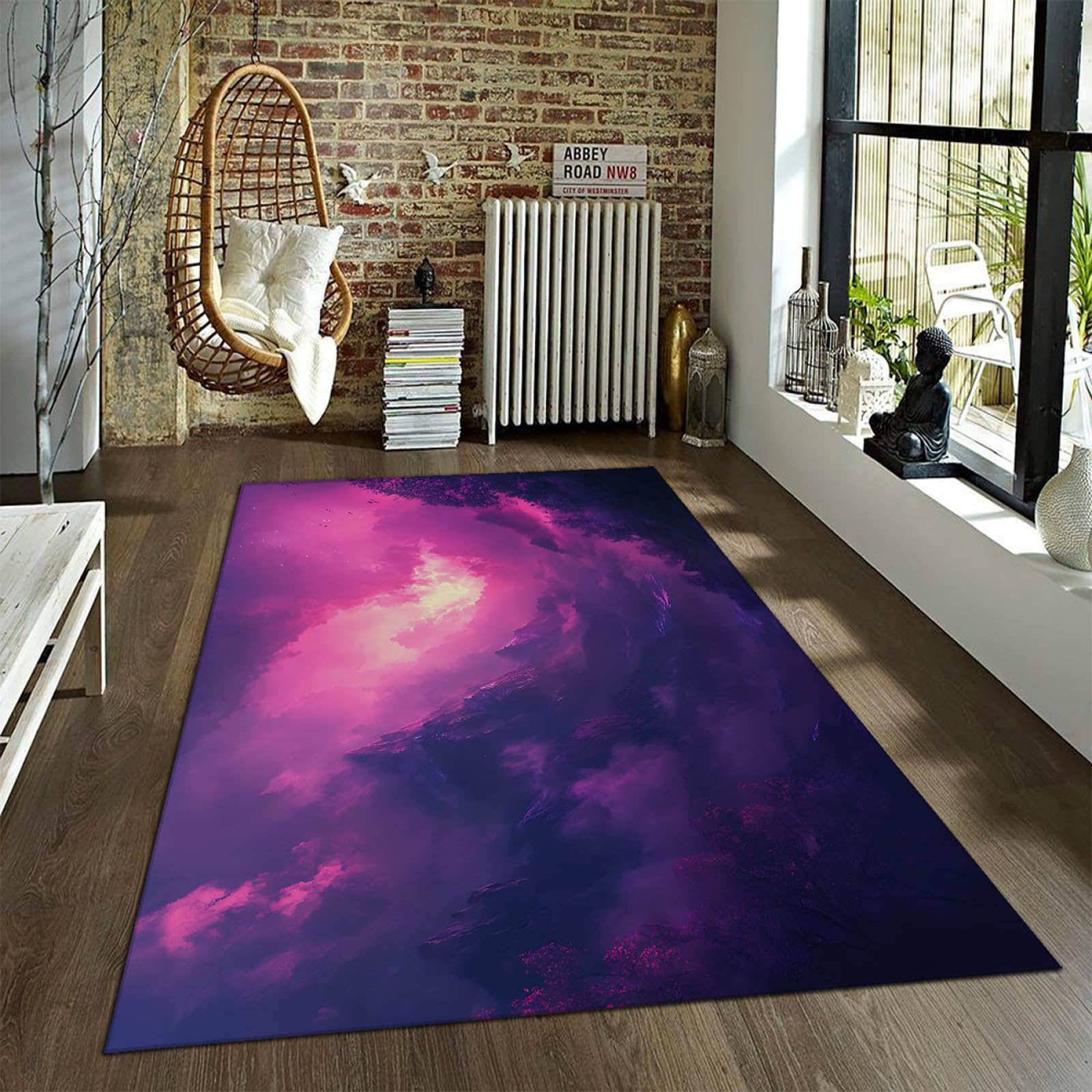 Fioletowy gradient kolorowe tło dywaniki góry kolorowe chmury lekki puszysty dywan do domu salonu sypialni 180 x 250 cm