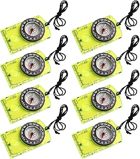 SNHOHIAK 8 Pack Orienteering Compass Hiking Backpacking Compass, Compass for Camping, Hiking and Navigation, Boy Scout Outdoor Camping