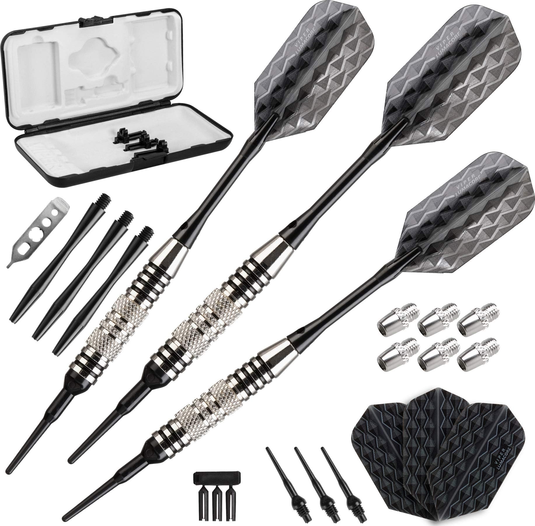 Bobcat Adjustable Weight Soft Tip Darts with Storage/Travel Case