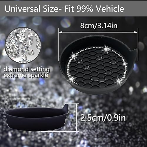 Miniatura 107 de 4 posavasos para auto, accesorios universales para el interior del auto para mujer, silicona antideslizante de 2.75 pulgadas, a prueba de golpes, a