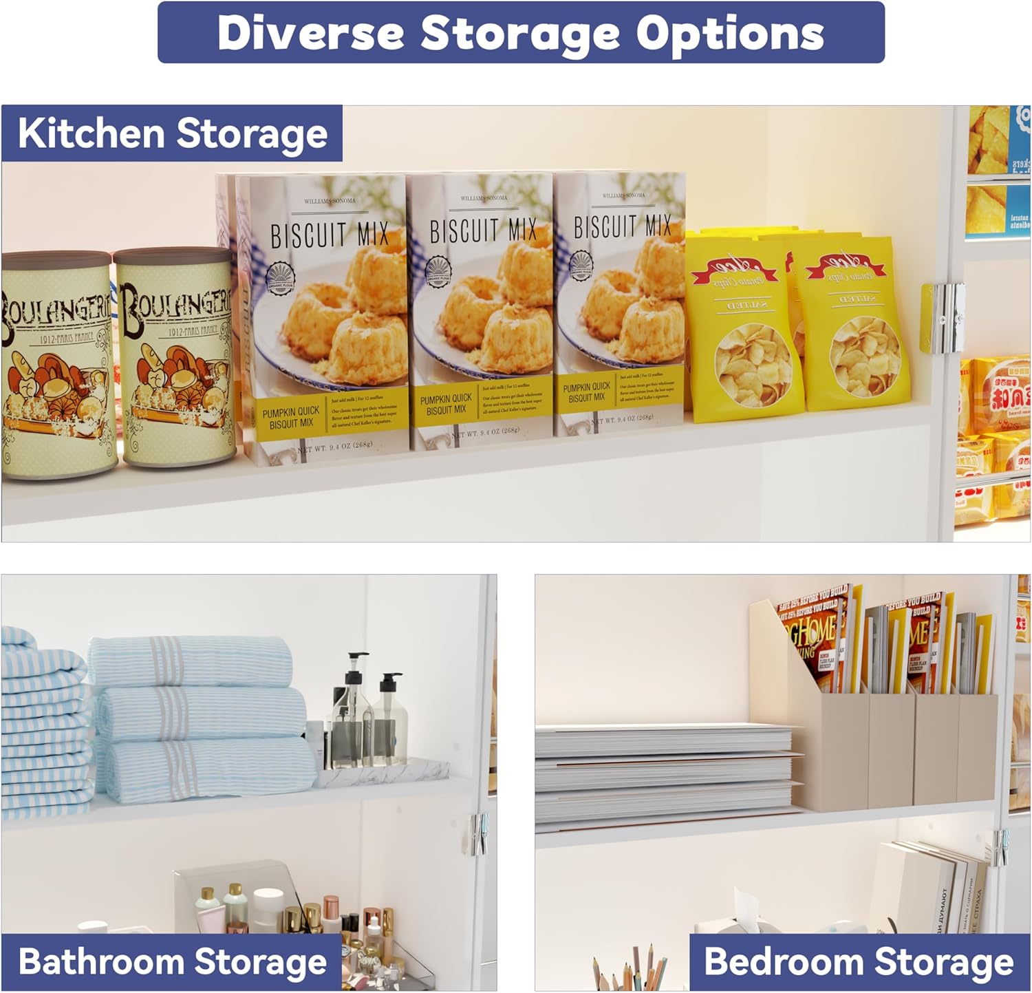 72" LED Kitchen Pantry Cabinet with 3 Drawers Farmhouse Tall Storage Cabinet Wood Food Pantry with Barn Doors and Adjustable Shelves Versatile Storage Freestanding Cupboard for Kitchen