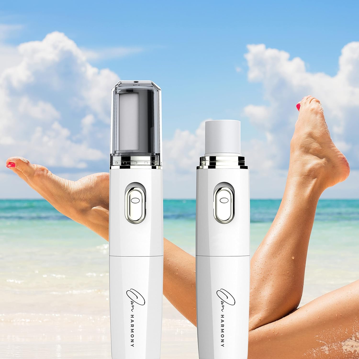 Own Harmony Electric Nail Buffer with Callus Remover Foot Care and 12 Rollers Bundle: Manicure Pedicure Tools Shine Kit - Best Electronic Mani Pedi Polisher Set to Buff, Polish, File Thick Toenails