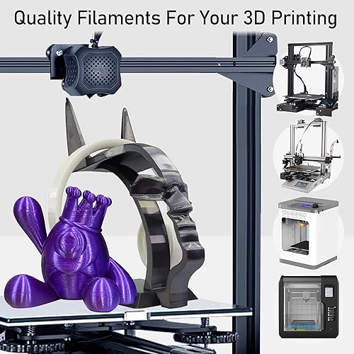 Miniatura 8 de MIKA3D - Paquete de 6 carretes bicolor para impresora 3D, 0.07 pulgadas, PLA sedoso, rojo dorado, rojo, negro, negro, naranja, dorado, cobre, verde