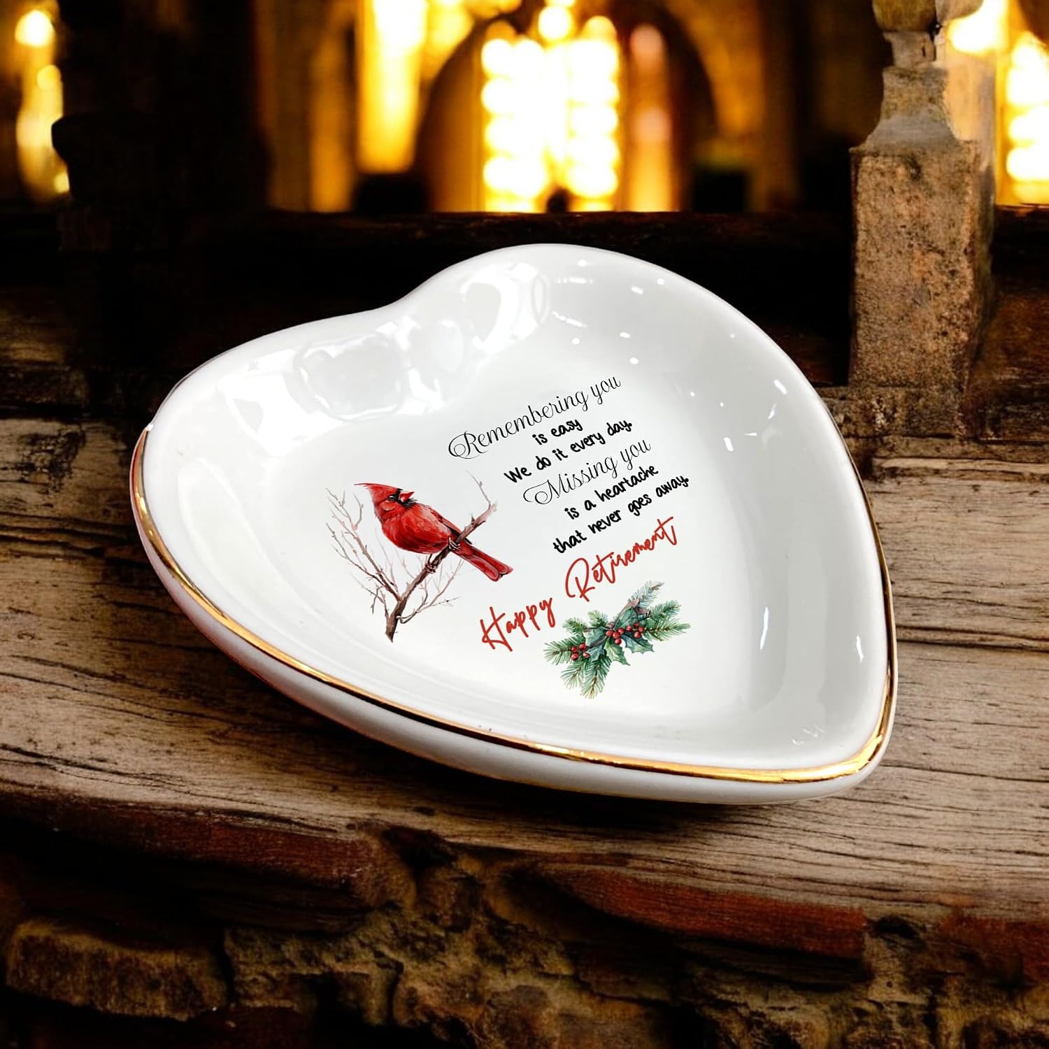 Red Cardinal Bird Retirement Ring Dish Gifts for Women-Jewelry Dish Goodbye Farewell Going Away Gift for Friends Teachers Nurses Doctor Boss Coworkers Colleague Friends image 3