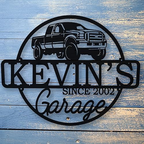 Miniatura 2 de Letrero de metal personalizado para el garaje de papá, placa de taller personalizada, arte con nombre de tienda de mecánico, decoración de pared de
