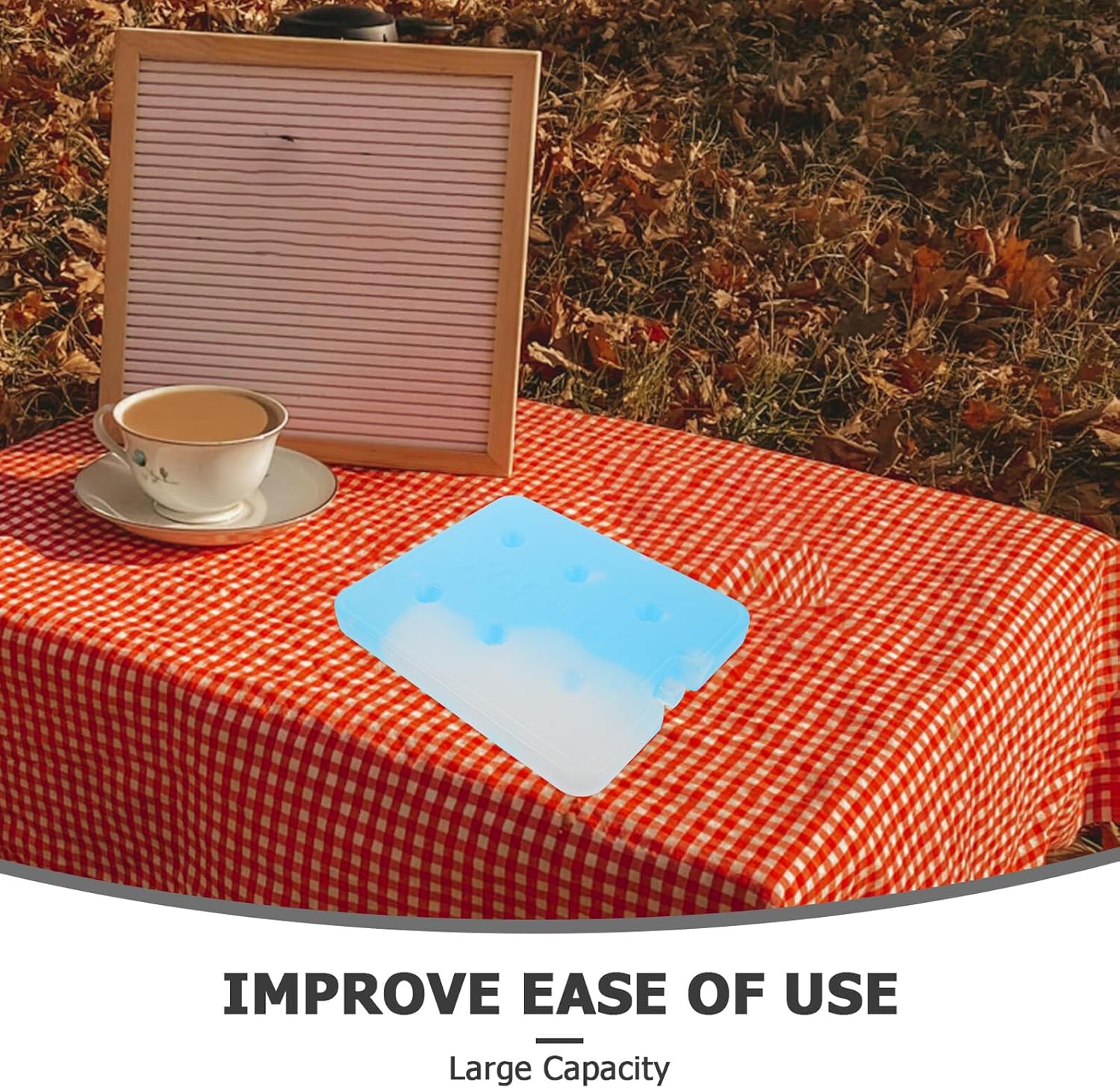 VICASKY Reusable Cooler Ice Packs 900ml Blue Freezer Blocks 2pcs Leakproof Food Cooling Packs for Camping Picnics Outdoor Activities