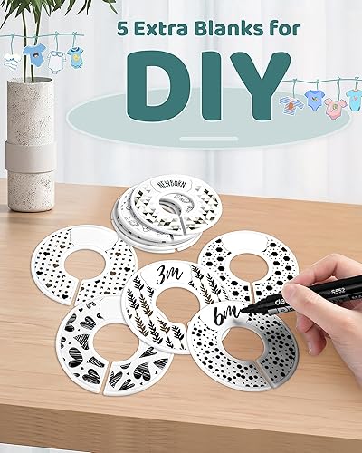 Miniatura 5 de DF DUALFERV Divisores de ropa de bebé Divisores de ropa de bebé para armario de bebé Divisores de tamaño de bebé Divisores de armario de bebé