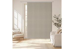 Cream White 98" Blackout Accordion Vinyl Door Curtains Interior Hall Blinds