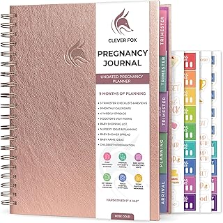 Clever Fox Pregnancy Planner & Memory Book – A Week-by-Week Tracking Journal for a Happy & Healthy Pregnancy – Pregnancy & Baby Keepsake Book for New Moms – 41 Weeks, Hardcover, 21.5x27cm-Rose Gold