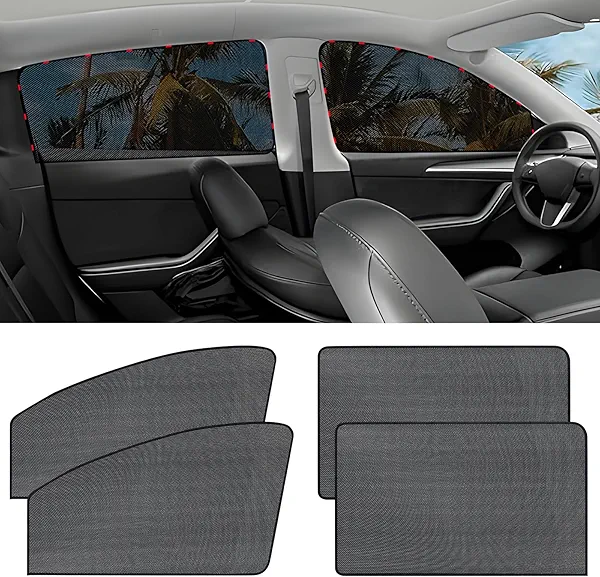 ZATOOTO Car Side Window Sun Shade 4 Pack, Window Shades for Baby Magnetic Mesh Sun Shade Protection from Heat and UV for Sleeping, Camping, Breastfeeding