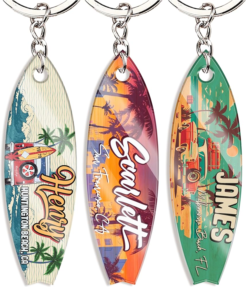 Amazon.com: Personalized Acrylic Surfboard Keychain – Custom Name