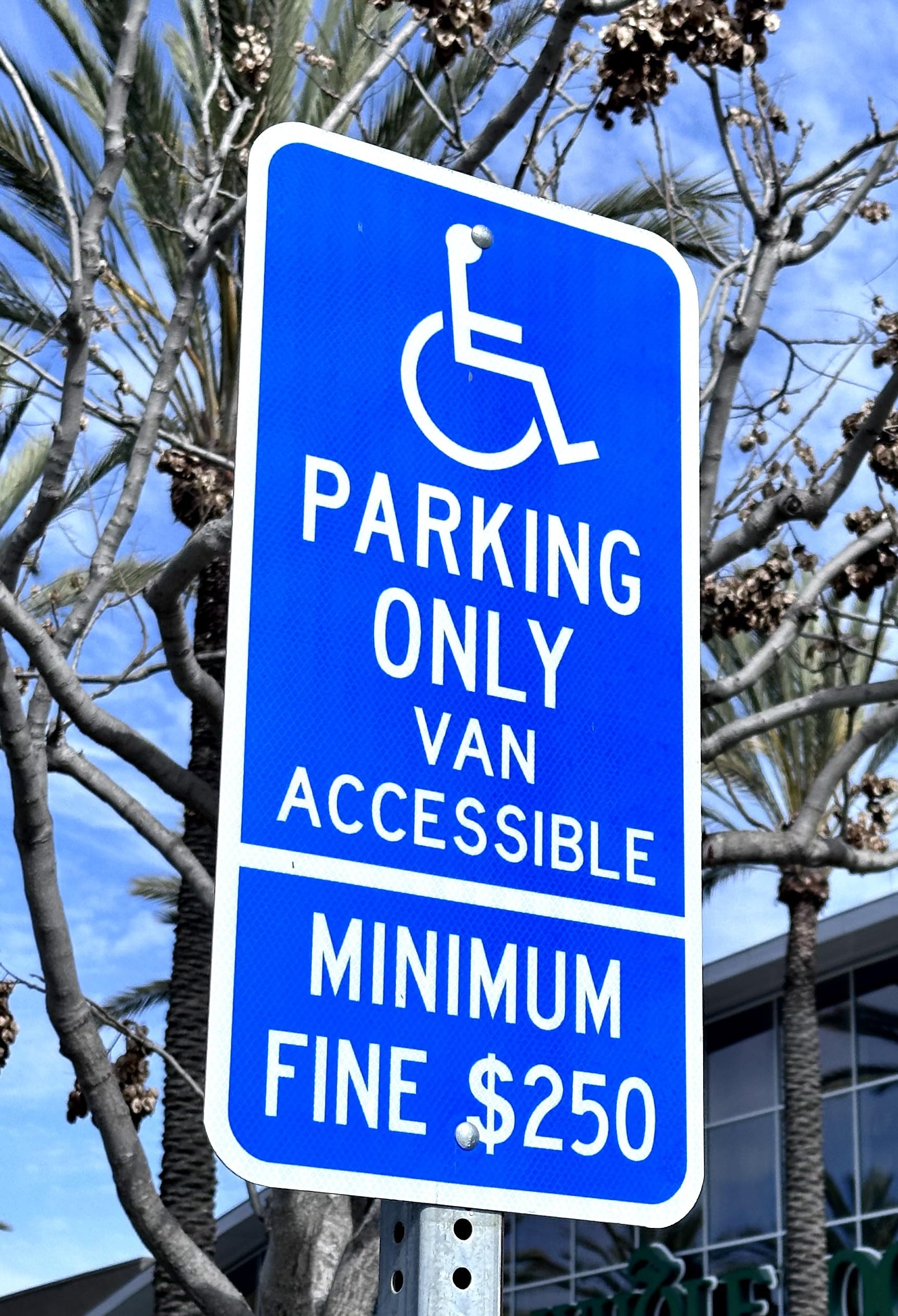 R99C Combo Handicap Parking Only Van Accessible Minimum Fine $250