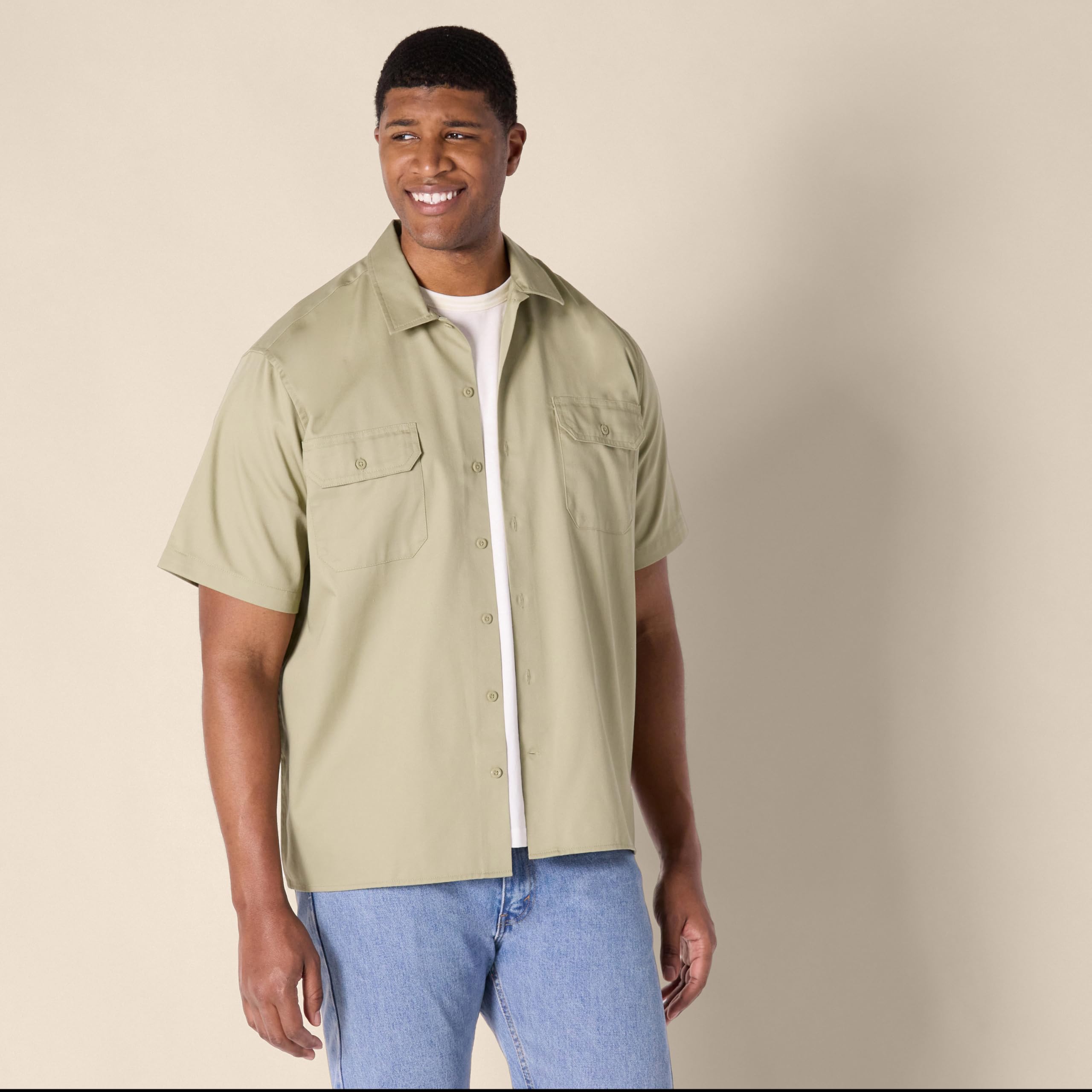 Amazon Essentials Chemise de Travail à Manches Courtes, Résistante Aux Taches et Infroissable Homme