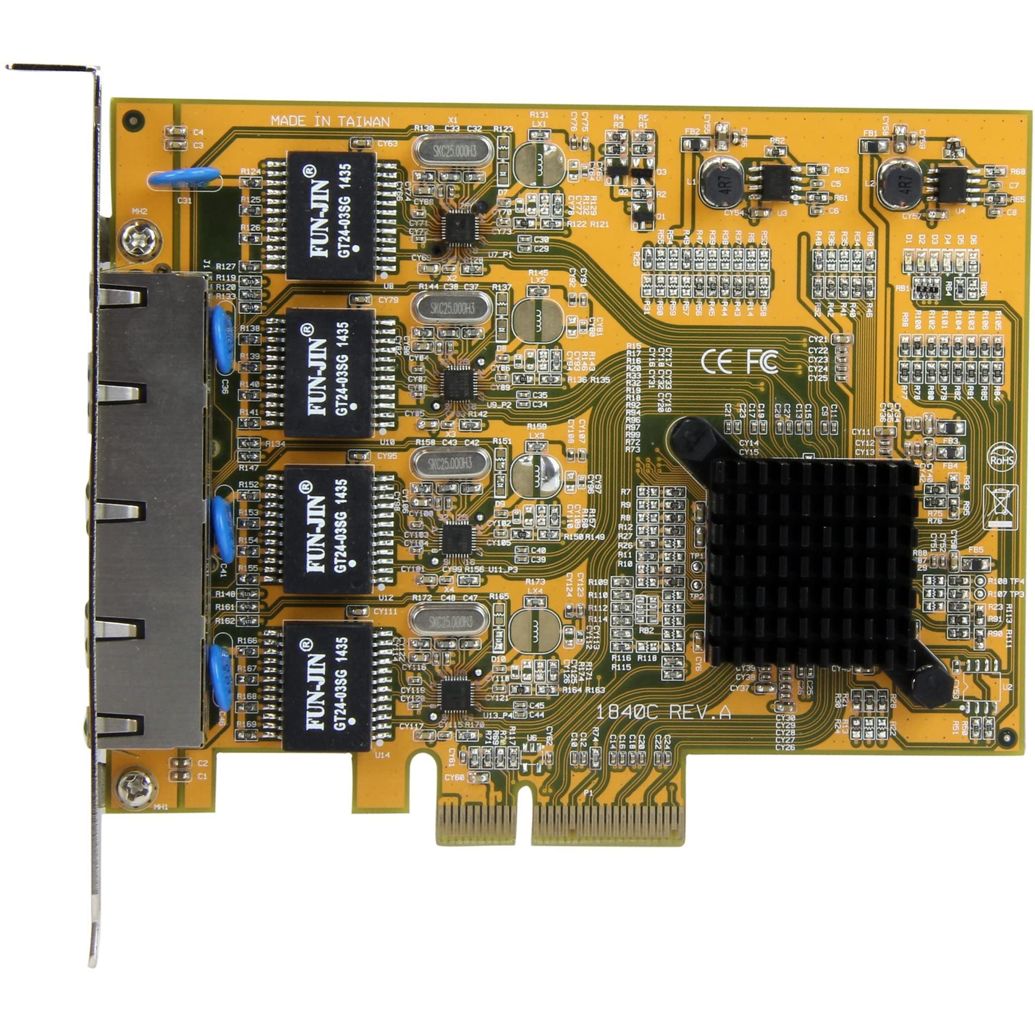 StarTech Scheda di Rete Gigabit PCIe a 4 Porte, NIC RJ45 (ST1000SPEX43) | Adattatore di Rete, per Server