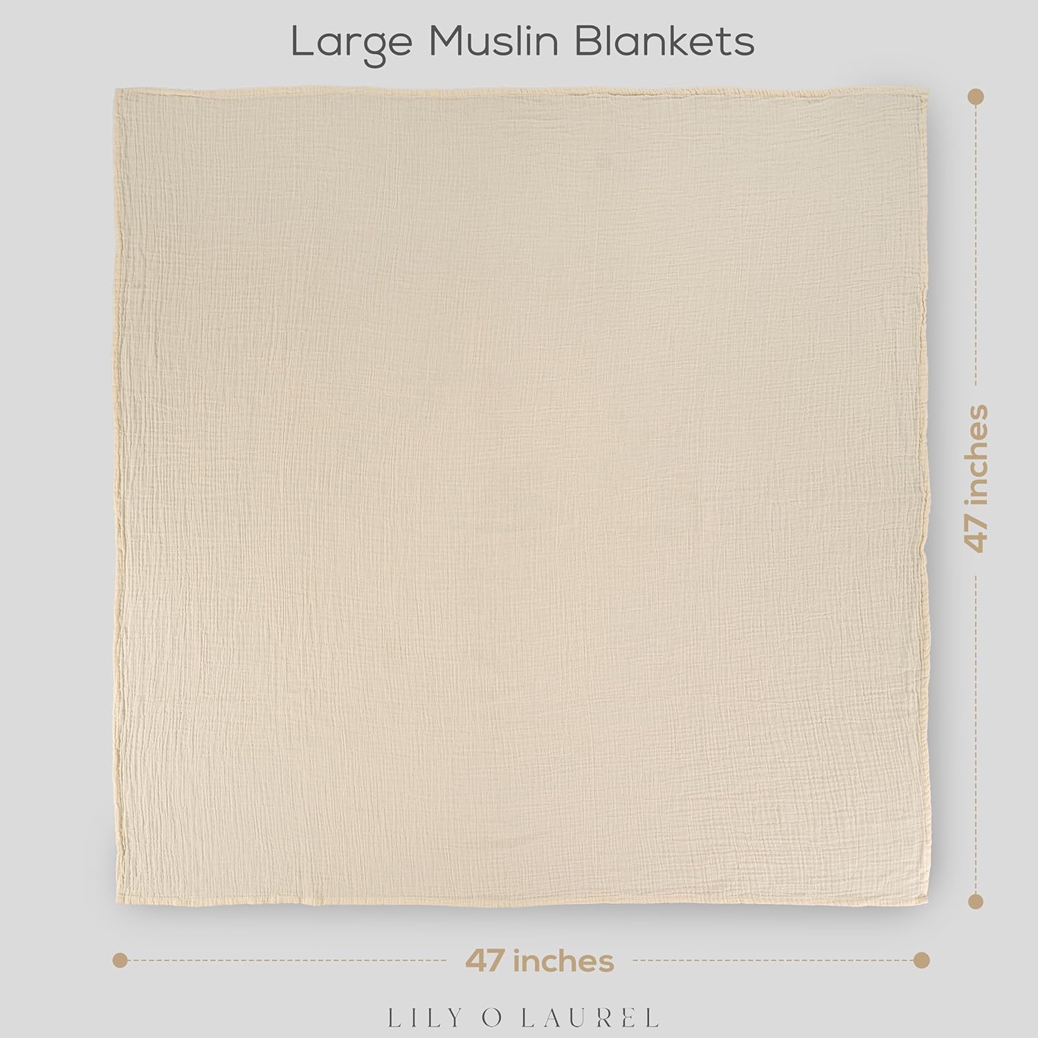 Muslin Swaddle Baby Blanket for Boys and Girls, 100% Cotton, Swaddles for Newborns, 47"x47", Soft Breathable Skin Friendly Warm – Pack of 2 - Image 2