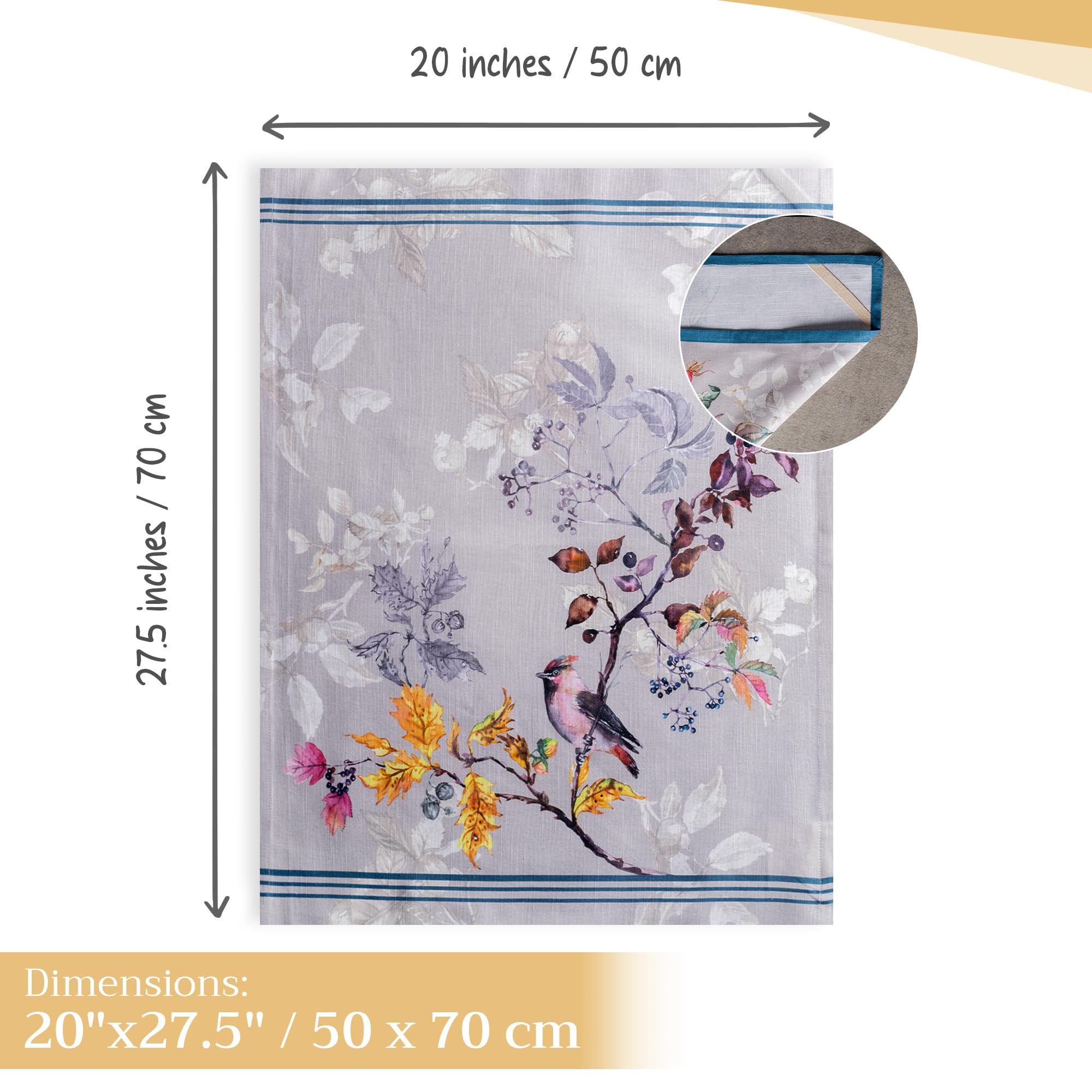 Maison d' Hermine Equinoxe - Juego de 3 Toallas de Cocina Multiusos, 100% algodón, Suaves y absorbentes, paños de Cocina, paños de Cocina (Beige, 50 cm x 70 cm)