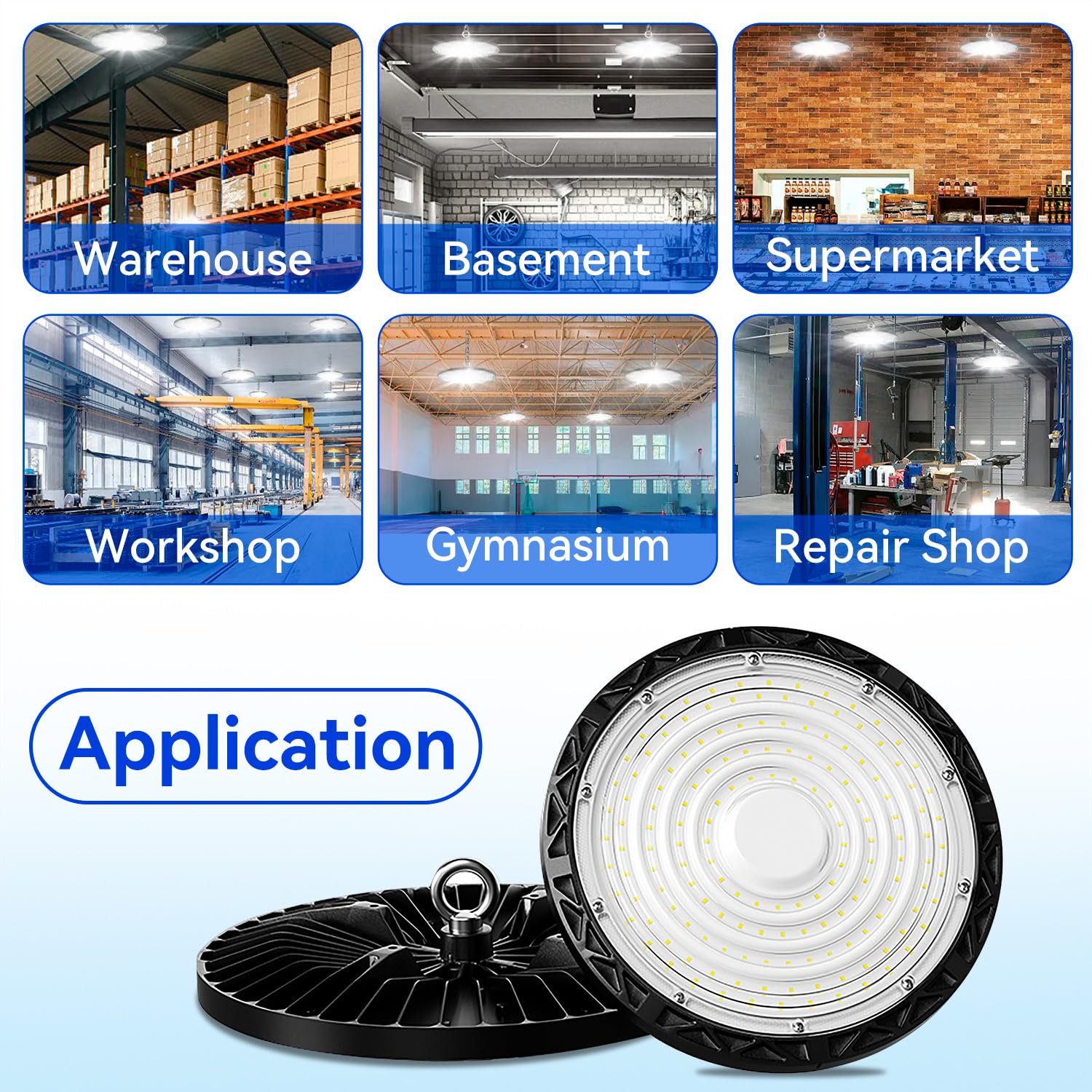 UFO LED High Bay Light 300W 20Pack High Bay LED Shop Lights 6000K with US Plug IP65 Waterproof — view 8
