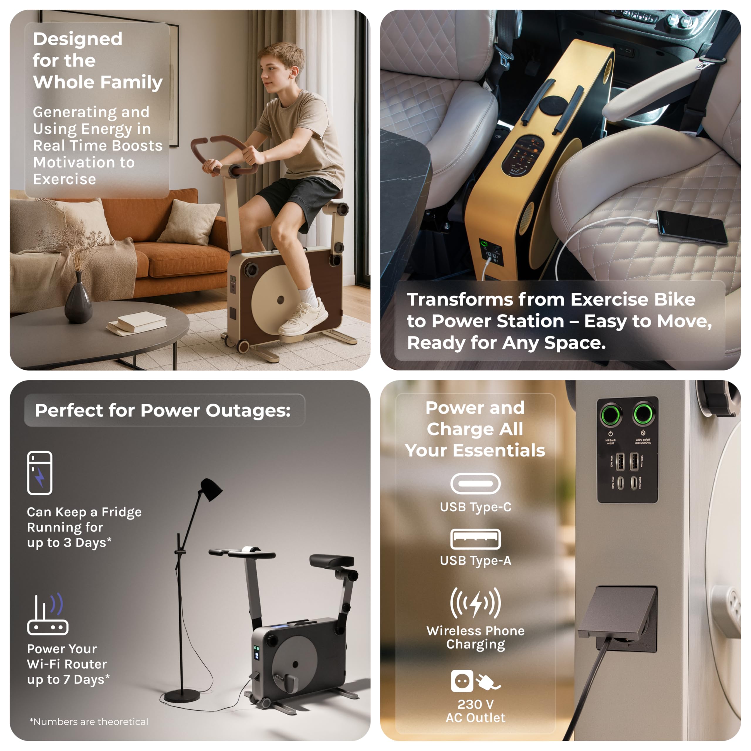 Tukas EV | HR Bank | 2kWh Portable Power Station & Built-In Pedal Generator  |