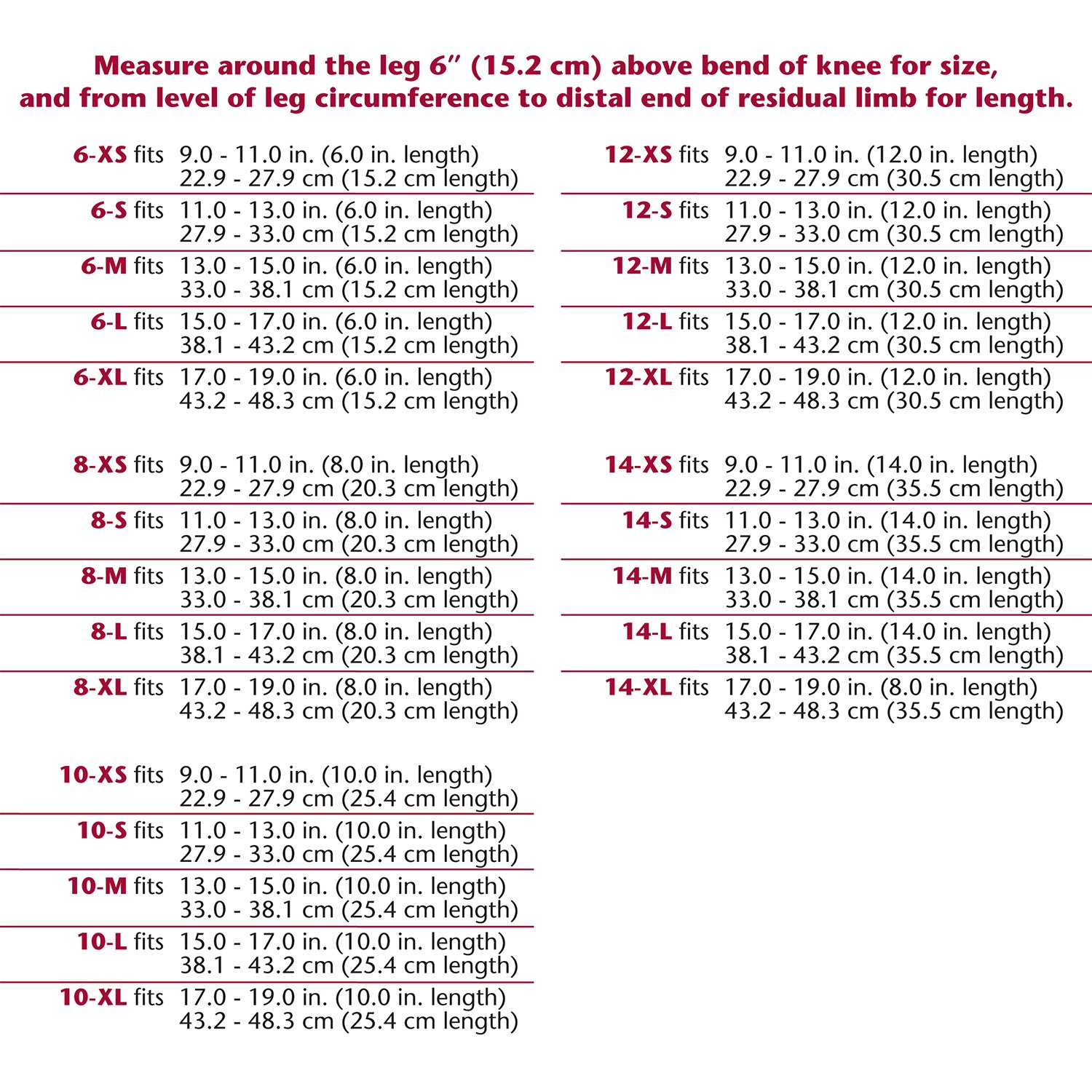 Below Knee BK Stump Shrinker, Limb Compression, Medical Amputee Care, X-Large (10 inch Length)