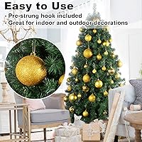 Vista 28 de Bolas de Navidad grandes de bronce de 3.2 pulgadas, adornos de decoración de árbol de Navidad, bolas colgantes inastillables para cumpleaños