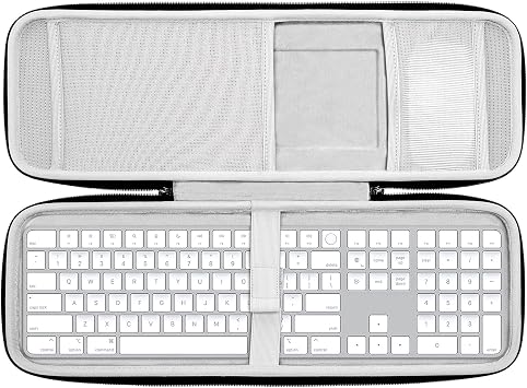 RAIACE Hard Storage Case Compatible with Apple Magic Keyboard + Magic Mouse. Case Only - Grey